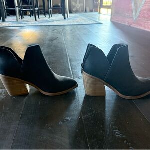 Black Ankle Boots with Block Heel